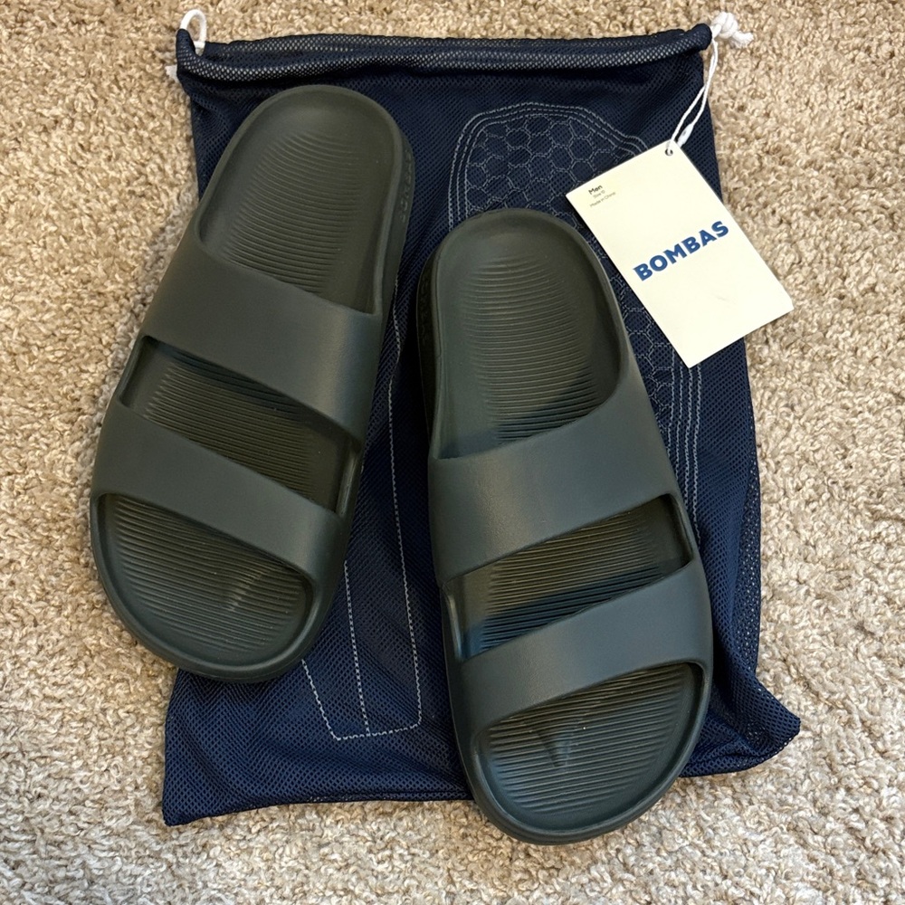 Bombas Men's Slide Sandals - Forest Green